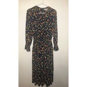 Victor Alfaro Collective Watercolor Floral Midi Dress Size M EUC - MSRP $385
